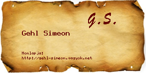 Gehl Simeon névjegykártya